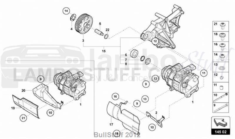 2016 Lamborghini AVENTADOR SV LP750-4 ROADSTER USA A/C COMPRESSOR (145.02.00)